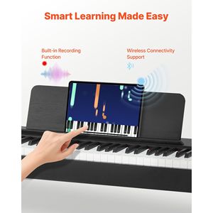 88 tasti neri completamente ponderati pianoforte digitale per principianti elettrico tastiera mobile supporto adattatore di alimentazione triplo pedale - Product Image 5