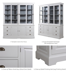 ตู้โชว์ไม้เนื้อแข็งคุณภาพสูง Astony พร้อมบานเลื่อนและช่องเก็บของเสริมสำหรับจัดระเบียบบ้าน - Product Image 3