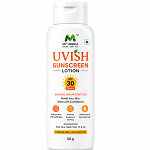 MY HERBALS Daily Use Lightening Sunscreen Lotion Aloe Vera Hyaluronic Acid Moisturizing Formula Fast Absorbing Texture