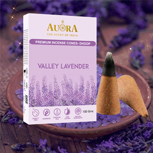 Cônes d'encens AUORA au bois de santal et à la lavande du Cachemire, solides, longue durée, naturels, 50 parfums indiens, pour yoga, religion, désodorisant d'ambiance - Product Image 1