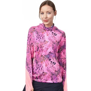 Lightweight Printed <b>Women's</b> <b>Running</b> Shirt With <b>Cap</b> Performance Long Sleeve UV Protection <b>Running</b> Outdoor Hiking Sports Shirt - Product Image 2