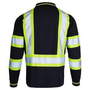 เสื้อโปโลแขนสั้นผ้าฝ้ายสีเขียวนีออน ป้องกันลม ป้องกันอันตราย มีแถบสะท้อนแสง มองเห็นได้ชัดเจน ชุดทำงาน ได้รับการรับรองมาตรฐาน OEM - Product Image 2