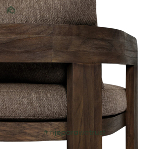 Chaise de salle à manger d'extérieur moderne et contemporaine avec structure en teck robuste et coussins épais et doux pour un confort maximal, idéale pour appartement et chambre. - Product Image 6