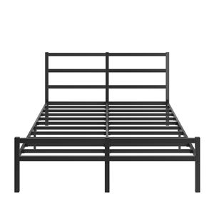 Struttura letto matrimoniale in metallo con testiera, costruzione robusta, non richiede rete a molle - Product Image 5