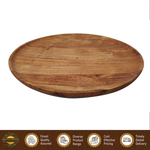 Fournisseur en gros de plateaux ronds en bois d'acacia naturel de qualité supérieure, faits à la main, provenant d'Inde - Product Image 2