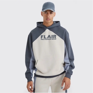 Conjunto Deportivo Gris y Crema para Hombre – Sudadera con Capucha y Pantalones Jogger - Product Image 4