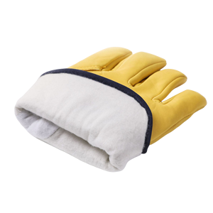Gants de sécurité en cuir, longueur poignet, thermiques, écologiques, compatibles écran tactile, détection d'aiguilles, style uni, pour usage extérieur hivernal, jaunes - Product Image 5