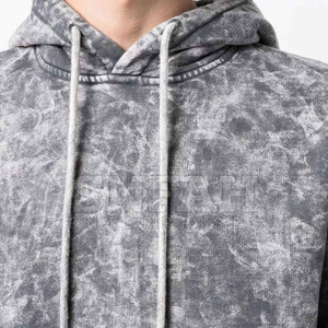 100% Cotton <b>French</b> Terry <b>Vintage</b> Hoodie Customize Best Quality Distressed Acid Wash Hoodie for Men - Product Image 5