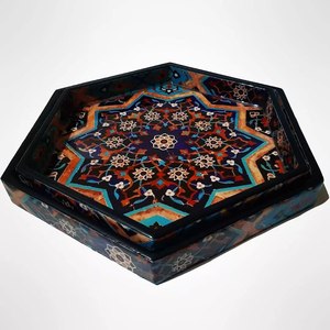 Nouvelle assiette de Noël multifonctionnelle en bois émaillé imprimé Art Déco, motif corde paysagère, compatible lave-vaisselle et micro-ondes, haute qualité - Product Image 2