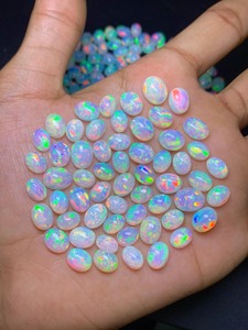 Ópalos etíopes lechosos sueltos con juego de color, ópalos de fuego sin resina, cabujón ovalado de ópalo Welo para arte en vidrio y joyería. - Product Image 4