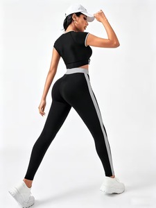 Sportswear Coordinates for Women | Fitted Athletic Jogging Crop Top & Tummy Control Running Tights Set | Four Way Stretch Co Ord - Product Image 4