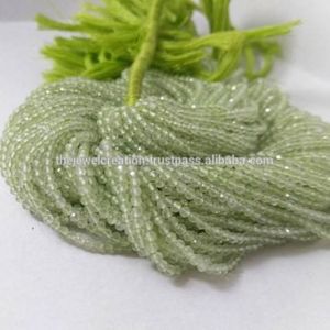 ลูกปัดพลอยเพรนไนต์สีเขียวธรรมชาติขนาด 2 มม. 3 มม. ทรงเหลี่ยม เจียระไน ได้รับการรับรองจาก IGI สำหรับทำเครื่องประดับ สร้อยคอ สร้อยข้อมือ แบบธรรมดา - Product Image 2