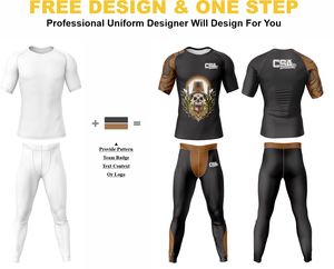 Conjunto de Rashguard Transpirable para MMA con Impresión Digital por Transferencia de Calor, Diseño Masculino, Impresión por Sublimación, Manga Larga, Ropa de Compresión - Product Image 2