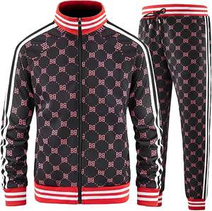 Ensemble de survêtement 2 pièces pour homme, style hip-hop, brodé, 100% coton, séchage rapide, pour le sport et le jogging - Product Image 2