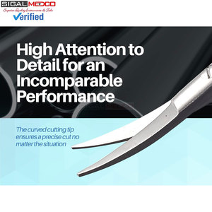 Tijeras Micro Castroviejo Curvas de 5.5 Pulgadas, Juego de 3, con Mecanismo de Resorte Manual, Acero Inoxidable Alemán, Tijeras Quirúrgicas para Coser Hilos - Product Image 2