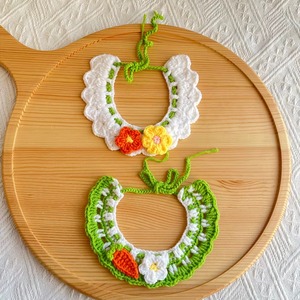 Collar de Ganchillo Hecho a Mano para Mascotas con Diseño Floral Amarillo, Verde y Naranja, de Algodón Ajustable para Gatos y Perros, Accesorio de Estilo Dulce para Mascotas - Product Image 6