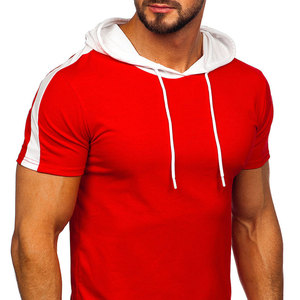 New Winter Men's <b>Short</b> <b>Sleeve</b> <b>Hoodies</b> Solid Color Fleece Basics Cotton Blended <b>Hoodies</b> - Product Image 3