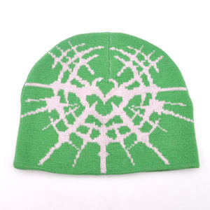 Unisex Jacquard Knit Beanie Hat Winter Warm Acrylic Geometric Pattern Cap for Adults - Product Image 4