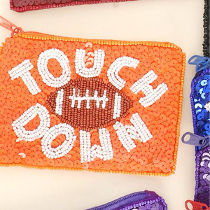 Gameday Beaded Coin Purse Handmade Personalized Sports Theme Rectangular Shape Cotton <b>Foundation</b> Fashion Party Use Purse - Product Image 4