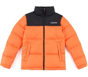 Blouson matelassé long à capuche brodé et patchwork pour hommes, personnalisable avec logo, pour la vente en gros aux détaillants de mode américains - Product Image 1