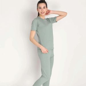 Ensemble t-shirt et pantalon pour femmes modernes, vêtements de sport, tissu respirant, tenue de fitness pour la salle de sport - Product Image 3