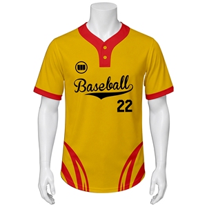 Maillots de baseball tendance pour adultes, uniformes d'équipe personnalisés par sublimation, vêtements de sport athlétiques respirants 100 % polyester à séchage rapide, col en V - Product Image 2
