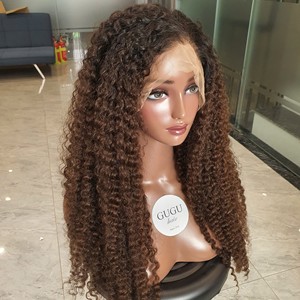 Pelucas frontales de encaje con cabello virgen vietnamita rizado birmano 1B/30 marrón, cutícula alineada y cabello de bebé - Product Image 4