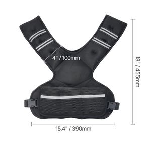 Gilet lesté réglable 20-32 lb avec 6 poids en sable de fer, bande réfléchissante, ensemble d'exercices corporels incluant des poids de 10 kg et 30 kg - Product Image 5