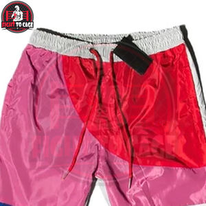 Veste zippée intégrale et pantalon de survêtement assorti, légers, qualité supérieure, confortables, multicolores, avec empiècements rouge, rose et bleu, en tissu Memory Suits - Product Image 4