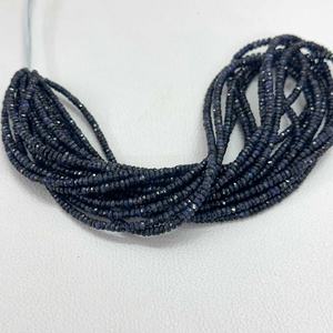Cuentas Rondelle facetadas de calidad AAA, hebras de piedras preciosas de zafiro azul oscuro de Pailin Natural de 3mm para accesorios de fabricación de joyas - Product Image 3
