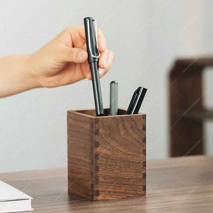 Portaplumas de madera de calidad de exportación, diseño atractivo, portaplumas o portalápices cuadrado de madera, artesanía natural. - Product Image 3