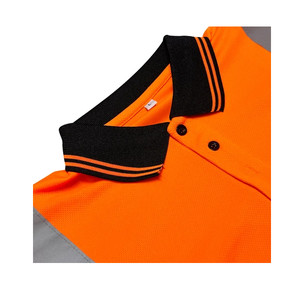 Polo de travail pour homme à manches courtes, bicolore, avec bandes réfléchissantes et logo personnalisé – Meilleure vente - Product Image 4