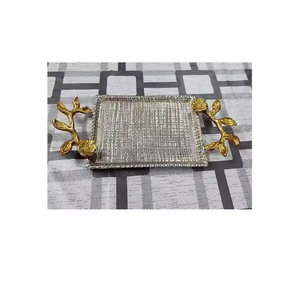 Nouveau plateau de service en aluminium de taille personnalisée plateau de service à fleurs pour le dîner plateau de service d'ustensiles de cuisine - Product Image 4