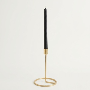 Modern Minimalist Gold Taper Candle Holder Brushed <b>Brass</b> Metal <b>Candlestick</b> Stand for Home Decor Luxury Wedding Centerpieces - Product Image 1