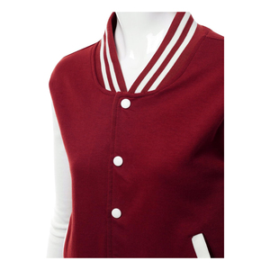 Custom Cropped Wool Varsity <b>Jacket</b> for Women Red White Printed Eco-Friendly <b>Patch</b> Design Streetwear Wool - Product Image 5