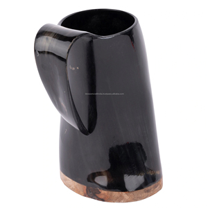 Taza de Cuerno Hecha a Mano con Material Natural, Duradera, Ligera, Acabado Rústico, Elegante Vajilla para Mesa, Opción de Regalo - Product Image 1