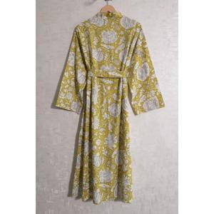 Bata tipo kimono de algodón para mujer, bata estampada, bata de baño suave estilo bohemio, ropa informal para estar en casa, ropa de verano para el hogar, regalo para ella - Product Image 5