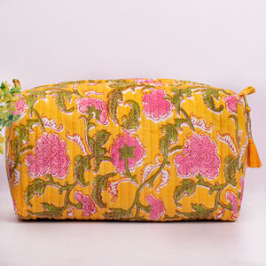 Grande trousse de toilette et de rangement matelassée, imprimée au bloc, écologique, unisexe, portable, lavable, avec fermeture éclair, pour l'été et le voyage - Product Image 3