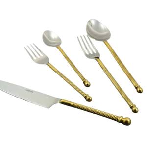 Juego de cubiertos metálicos de estilo moderno con agarre cómodo, ideal para el hogar, la cocina, restaurantes y servicios de catering. - Product Image 1