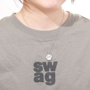 Pendentif en forme de patte d'animal avec incrustation de strass, collier en alliage plaqué or et argent, bijoux à la mode unisexe, cadeau - Product Image 2