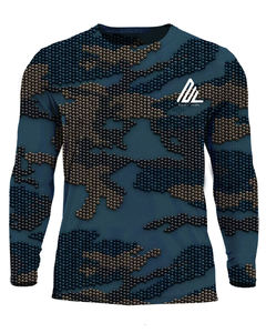 Camisa de Pesca Unisex de Manga Larga con Protección UV UPF 50, 100% Poliéster, Cuello Redondo, Estampada, de Secado Rápido - Product Image 3