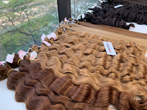NASA Human Hair Extensions Bulk Deep Wave Super Double Drawn Ends Machine Weft Virgin Hair Weave - Product Image 6