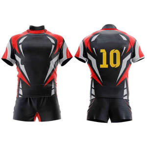 ชุดรักบี้โพลีเอสเตอร์ 100% แบบซับลิเมชั่นสั่งทำพิเศษ |   ชุดเสื้อและกางเกงขาสั้นรักบี้ |   ชุดทีมสำหรับผู้ใหญ่แบบแห้งเร็ว ระบายอากาศได้ดี ใช้ได้ทั้งชายและหญิง - Product Image 4