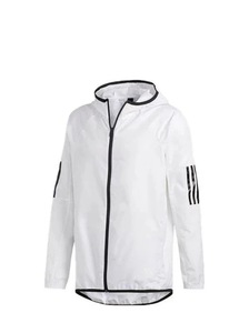 Men's Hooded <b>White</b> Canvas Polyester Windbreaker <b>Jacket</b> Zipper Closure Sporty Style Regular Fit Autumn Outerwear <b>Waterproof</b> - Product Image 1