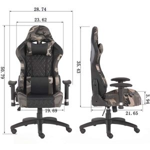 Sedia da Gaming Ergonomica in PU, Poltrona da Ufficio Girevole con Massaggio, Reclinabile e Regolabile - Product Image 5