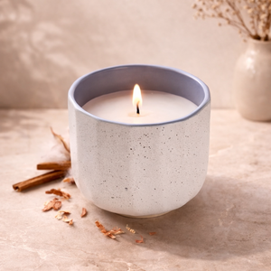 Recipiente de Cerámica Artesanal para Velas, de Una Sola Mecha, Acabado Mate Moteado, Duradero, Reutilizable, Decoración para el Hogar, Quema Limpia, Estilo Moderno - Product Image 1