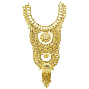 Wholesale 14K 18K 24K Gold Filled Fashion Set, Traditional Turkish Design <b>Long</b> Bridal Set, Heavy Dubai Style Gold <b>Necklaces</b> Set. - Product Image 3