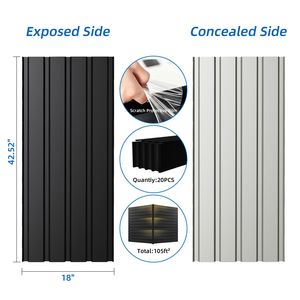 Panneaux de toiture métalliques imperméables robustes de 42,5 m de long, 20 pièces en acier galvanisé pour stockage extérieur - Product Image 4