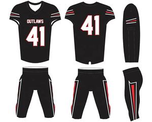 Maillots de football américains personnalisés OEM, manches courtes, imprimés par sublimation, respirants, uniformes d'équipe, ensembles de football - Product Image 2