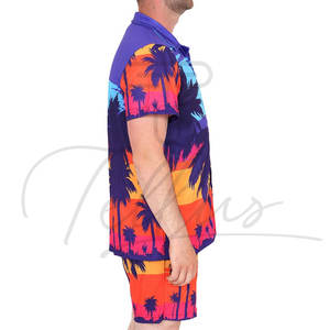 Ensembles de chemises et shorts de plage personnalisés pour hommes, tenue d'été de haute qualité, ensembles de chemises pour hommes, vêtements décontractés en lin, ensembles deux pièces - Product Image 4